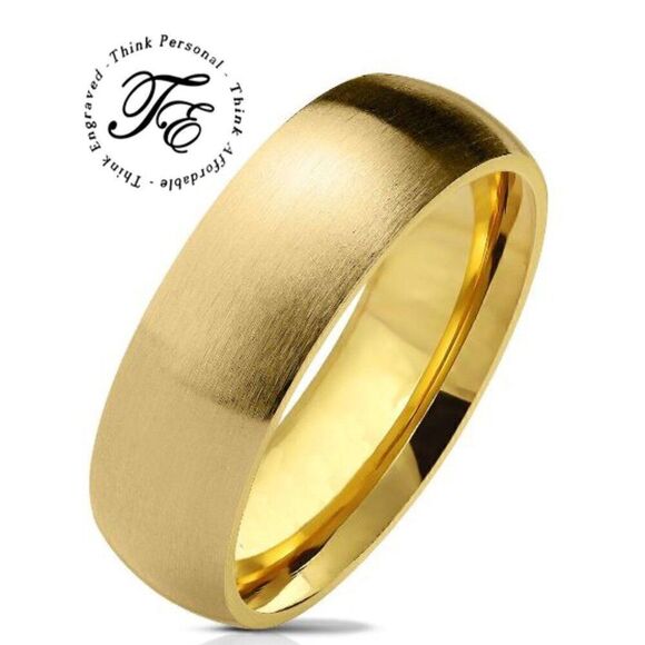 Women's Matte Gold Promise Ring - Matte Gold Promise ring for Girls - Picture 1 of 8